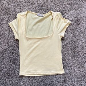 Sincerely Jules Yellow Square Neck Top